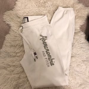 White Abercrombie Joggers